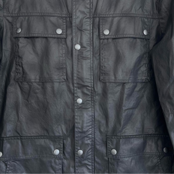 JOHN VARVATOS USA Black 100% Cotton Zip & Snap Long Sleeve Field Jacket Sz L NWT - Picture 3 of 16